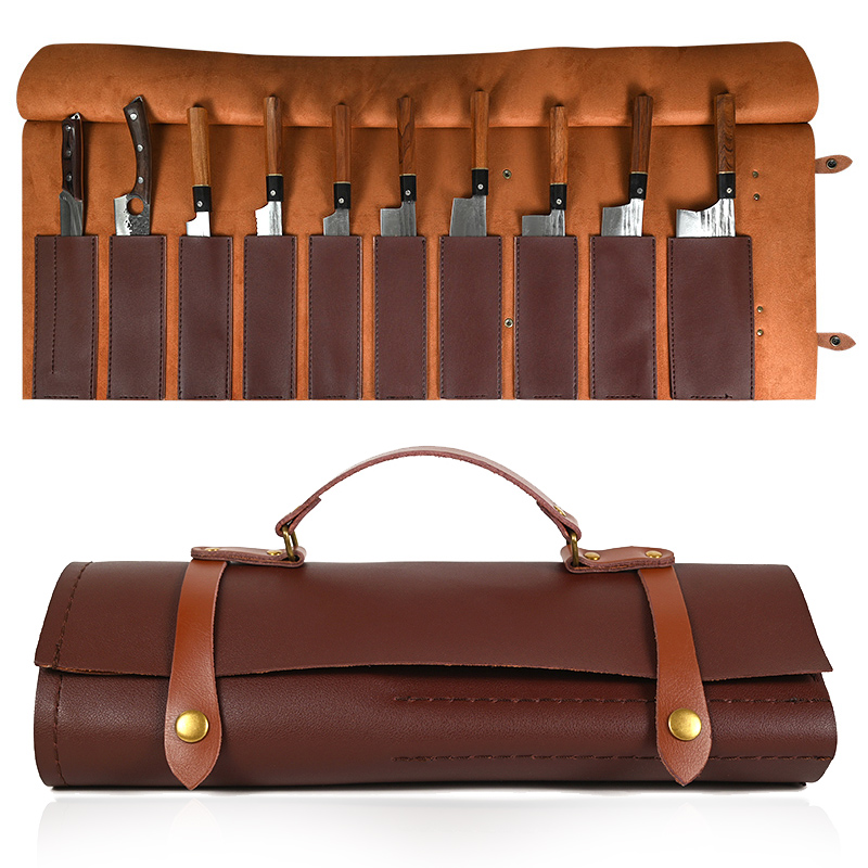 Leatherwork Roller - Tas kecil pisau dapur lipat portabel