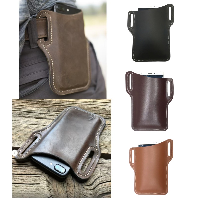 Leather Work Bag Laptop - Tas Pinggang Kulit Kuda Retro untuk