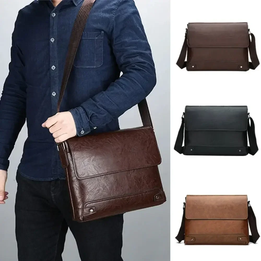 Leather Work Bag Laptop - Tas jinjing kulit PU pria, Boston