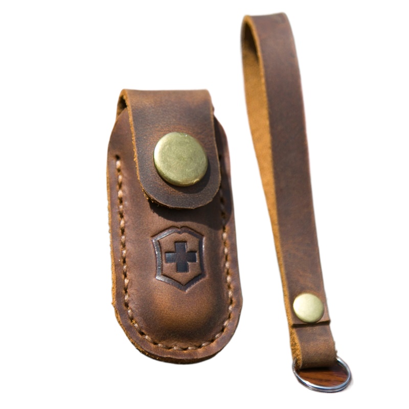 Leatherwork Knives - Pisau Swiss, Sarung Kulit Pelindung, Sarung