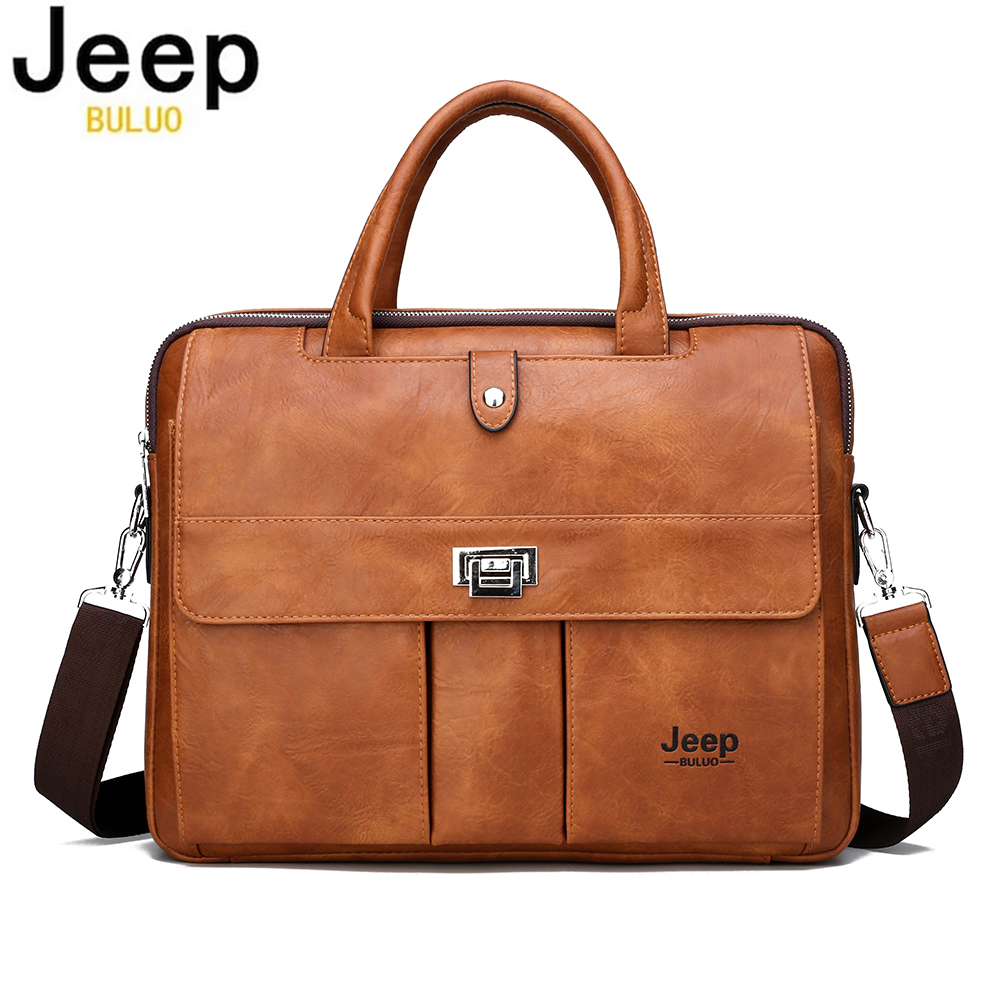 Leather Work Bag Laptop - Tas Kulit Pria Jeep Buluo, Tas