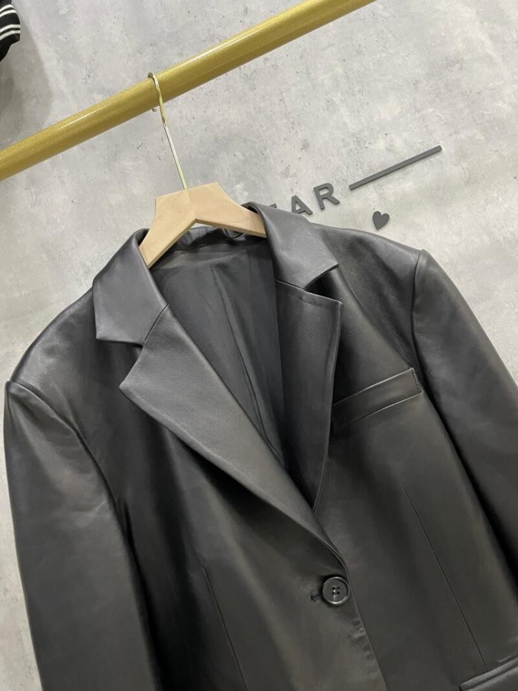 Jaket Blazer Wanita Kulit Domb - Leather Work Jacket Women'S ulasan dan harga