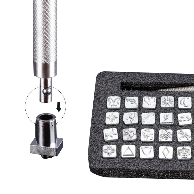 Alat cap logam logam, 32 pcs/s - Leather Stamp Set ulasan dan harga