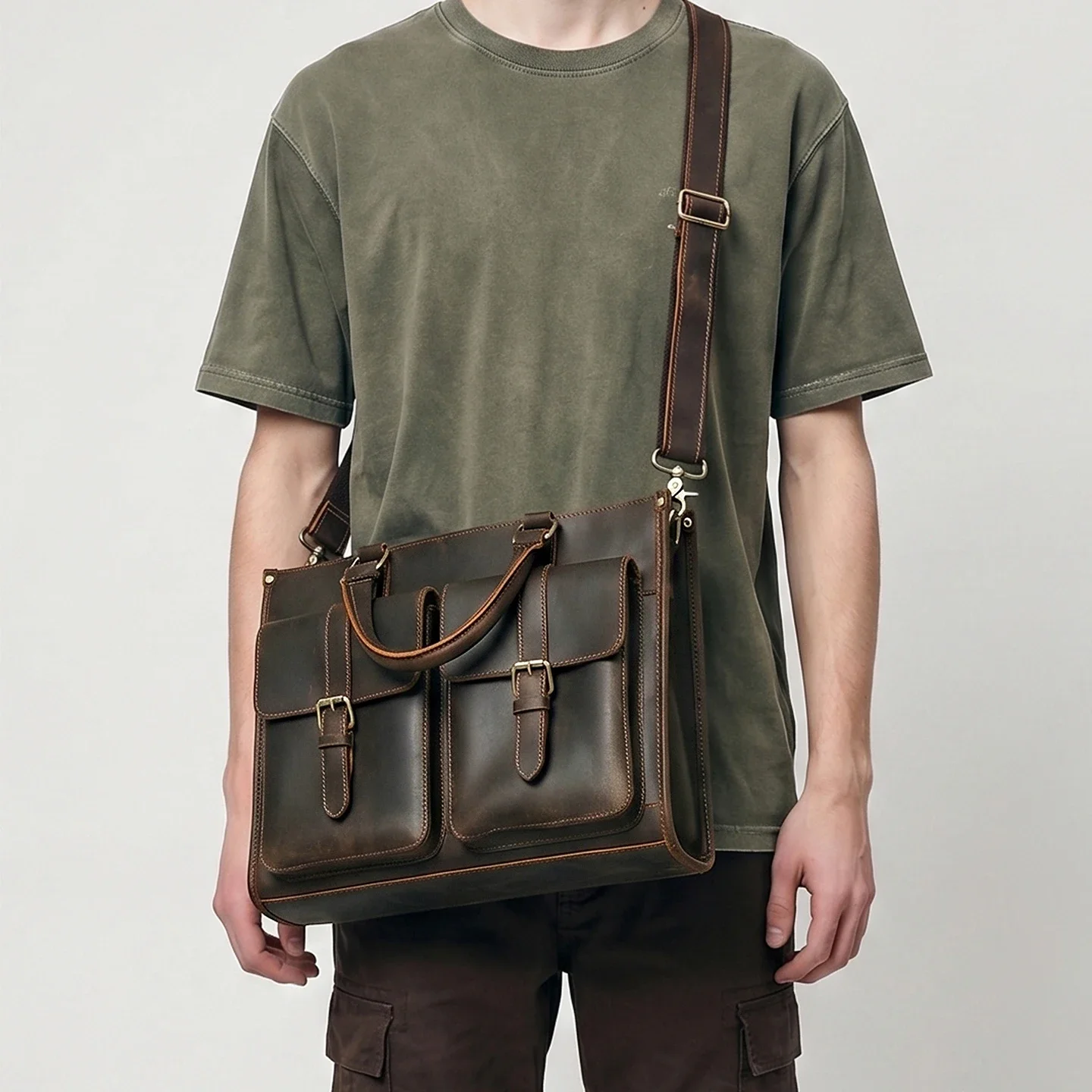 Tas Selempang Kulit Asli Vinta - Leather Work Bag Laptop ulasan dan harga