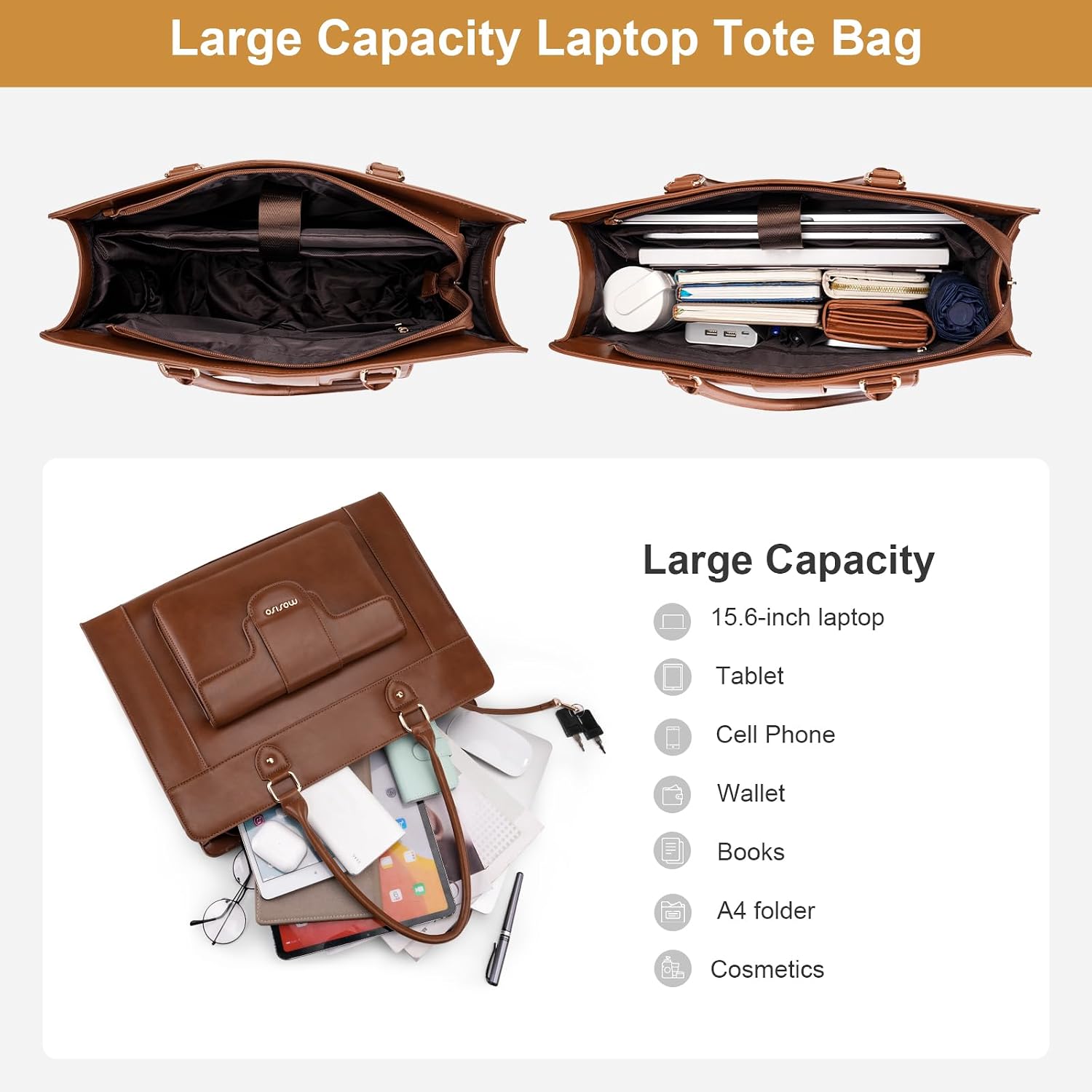 Tas Jinjing Laptop MOSISO untu - Leather Work Bag Laptop ulasan dan harga