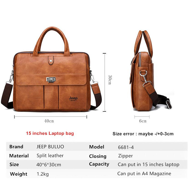 Tas Kulit Pria Jeep Buluo, Tas - Leather Work Bag Laptop ulasan dan harga